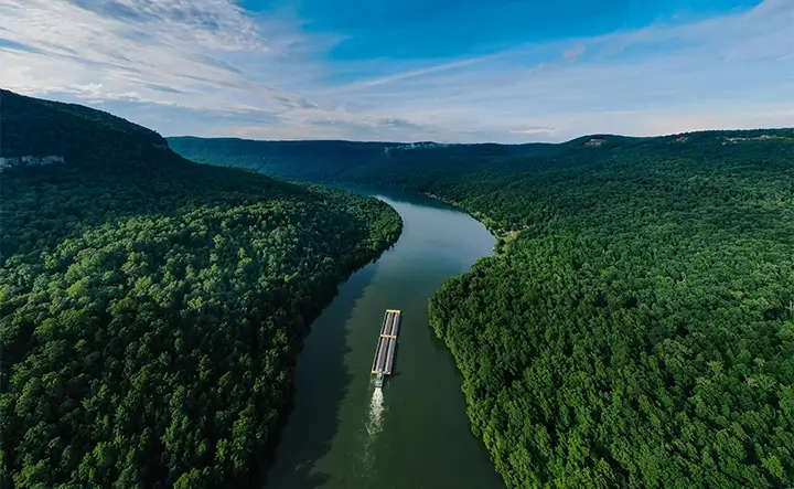 ingram barge forest river aerial