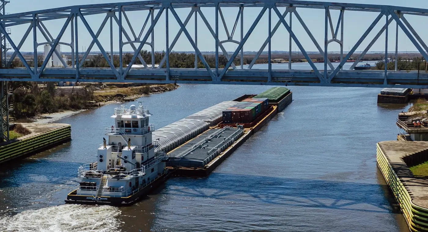 Ingram Barge under bridge