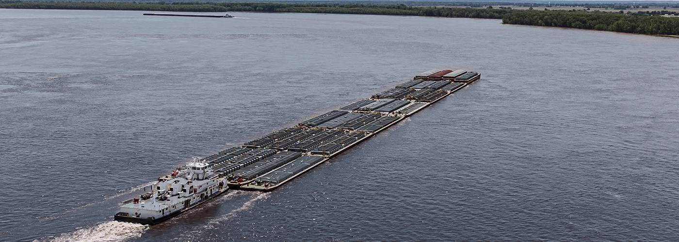 Ingram barge on river