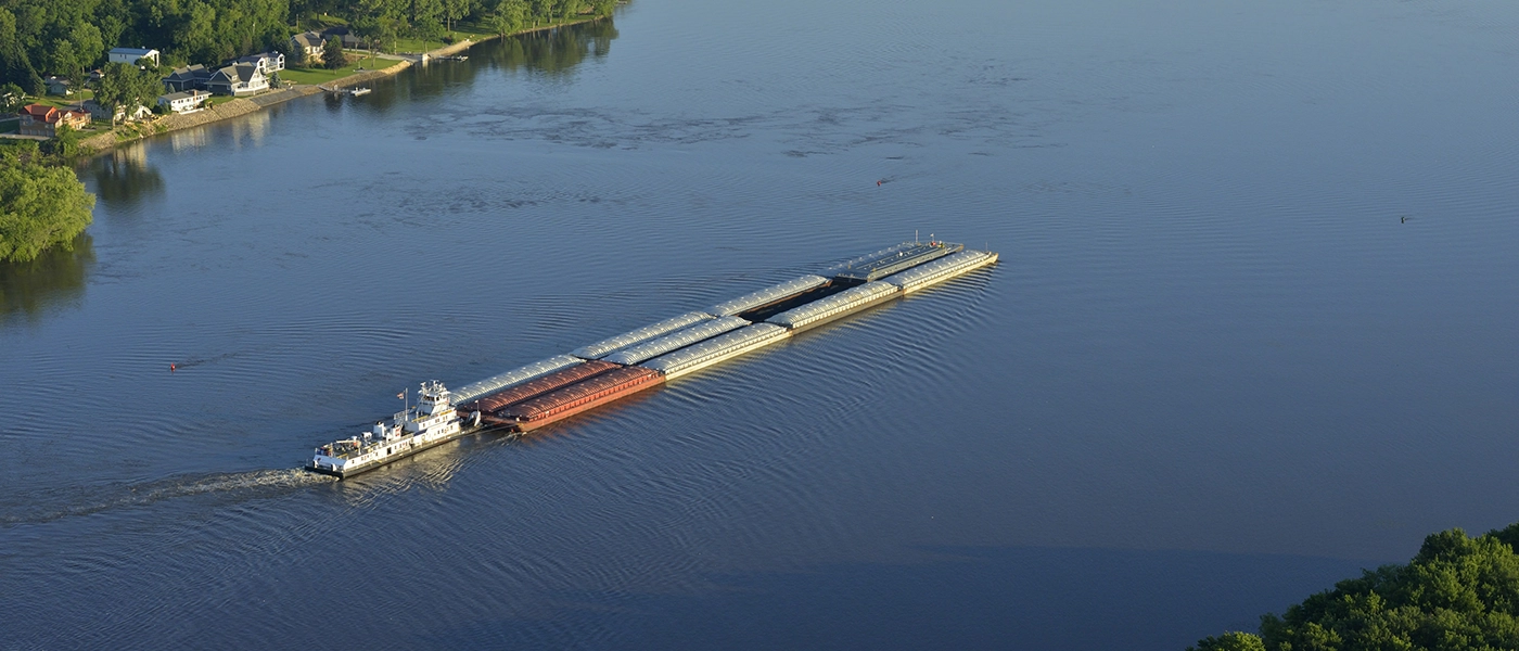Ingram barge on river
