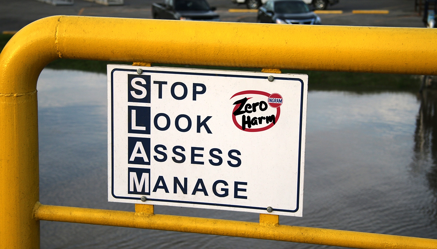 Sign saying Stop, Look ,Assess, Manage